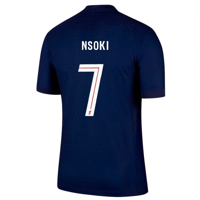 Danxen Mænd Noah Nsoki #7 Navy Rød Hjemmebane Spillertrøjer 2025/26 Trøje T-Shirt