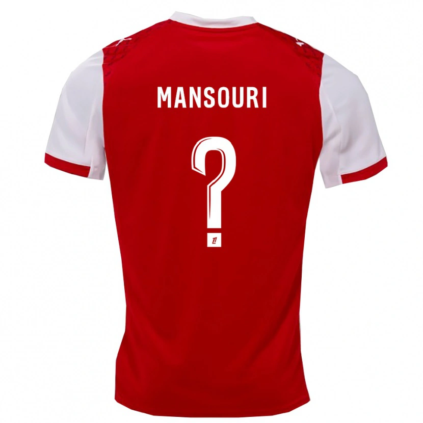 Danxen Mænd Keryane Mansouri #0 Rød Hvid Hjemmebane Spillertrøjer 2025/26 Trøje T-Shirt