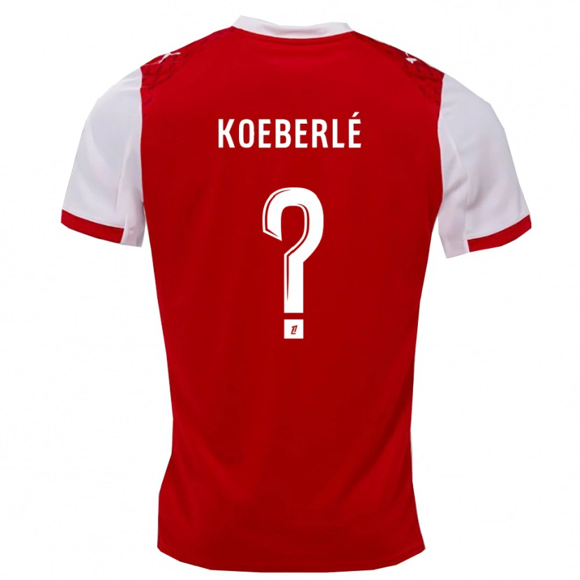 Danxen Mænd Samuel Koeberlé #0 Rød Hvid Hjemmebane Spillertrøjer 2025/26 Trøje T-Shirt