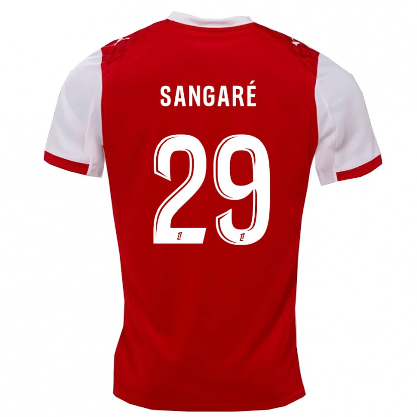 Danxen Mænd Hawa Sangaré #29 Rød Hvid Hjemmebane Spillertrøjer 2025/26 Trøje T-Shirt