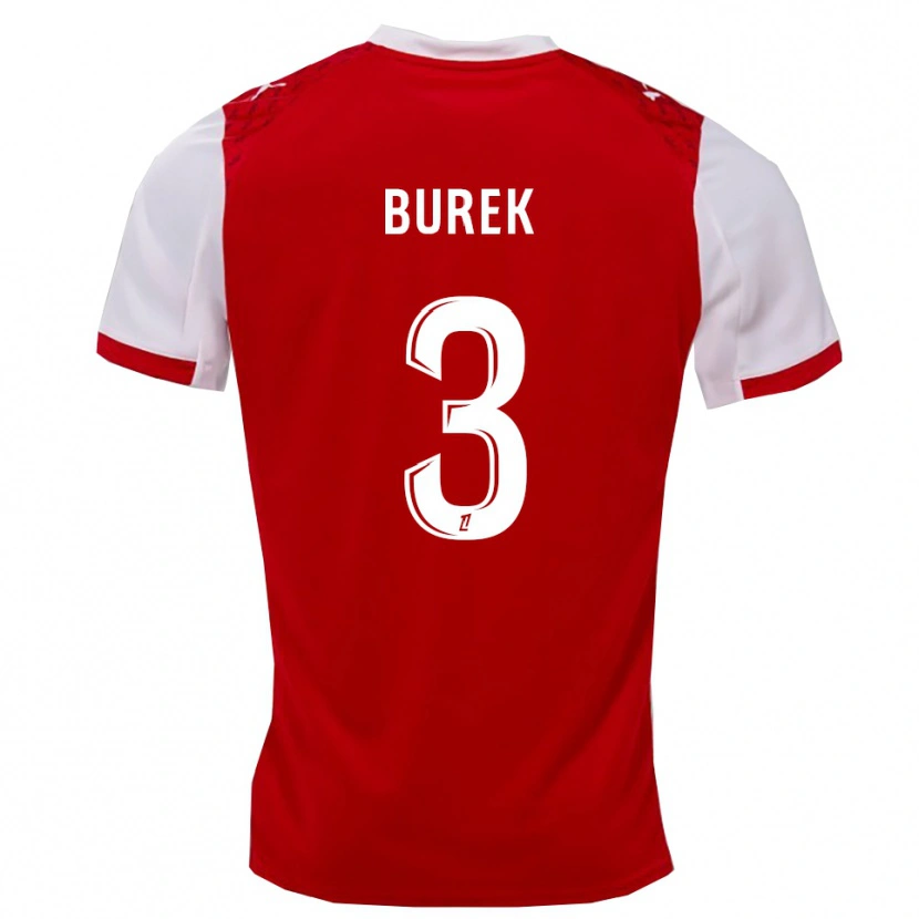 Danxen Mænd Sacha Burek #3 Rød Hvid Hjemmebane Spillertrøjer 2025/26 Trøje T-Shirt