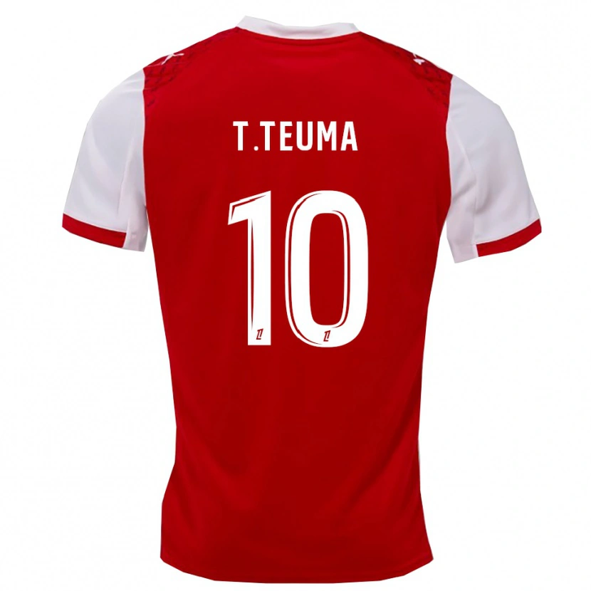 Danxen Mænd Teddy Teuma #10 Rød Hvid Hjemmebane Spillertrøjer 2025/26 Trøje T-Shirt