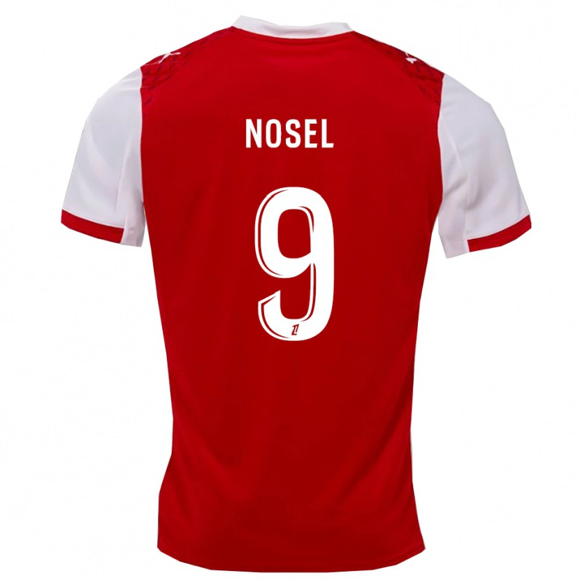 Danxen Mænd Adam Nosel #9 Rød Hvid Hjemmebane Spillertrøjer 2025/26 Trøje T-Shirt