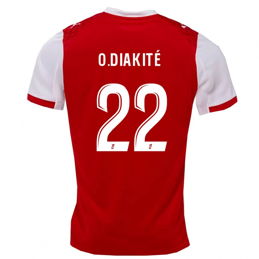 Danxen Mænd Oumar Diakité #22 Rød Hvid Hjemmebane Spillertrøjer 2025/26 Trøje T-Shirt