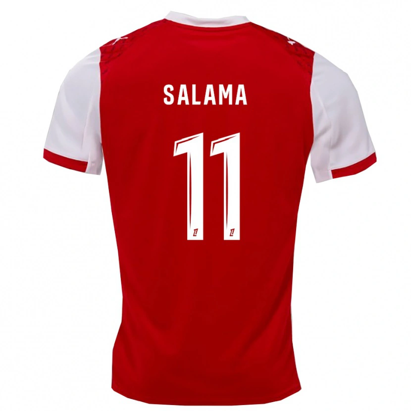 Danxen Mænd Amine Salama #11 Rød Hvid Hjemmebane Spillertrøjer 2025/26 Trøje T-Shirt