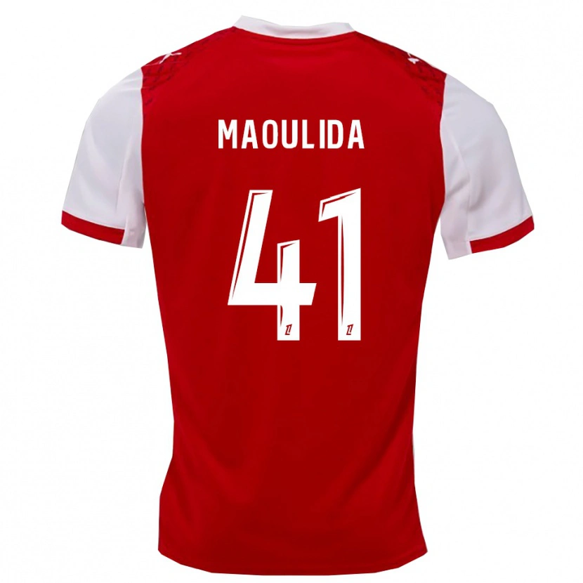 Danxen Mænd Assimina Maoulida #41 Rød Hvid Hjemmebane Spillertrøjer 2025/26 Trøje T-Shirt