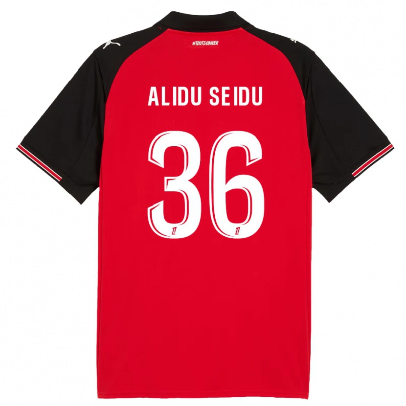 Danxen Mænd Alidu Seidu #36 Rød Sort Hjemmebane Spillertrøjer 2025/26 Trøje T-Shirt