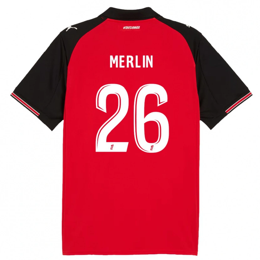 Danxen Mænd Quentin Merlin #26 Rød Sort Hjemmebane Spillertrøjer 2025/26 Trøje T-Shirt