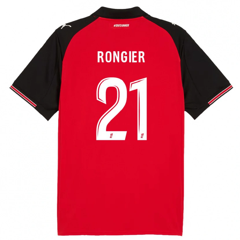 Danxen Mænd Valentin Rongier #21 Rød Sort Hjemmebane Spillertrøjer 2025/26 Trøje T-Shirt