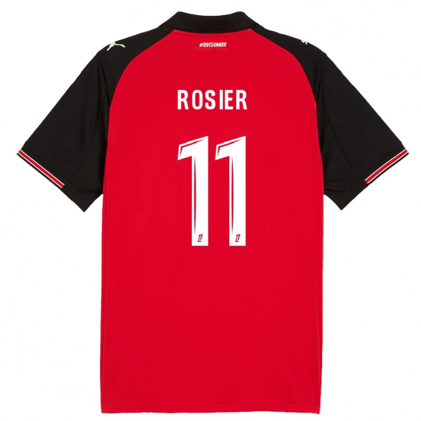 Danxen Mænd Lucas Rosier #11 Rød Sort Hjemmebane Spillertrøjer 2025/26 Trøje T-Shirt