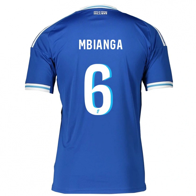 Danxen Mænd Yvan Mbianga #6 Blå Hvid Hjemmebane Spillertrøjer 2025/26 Trøje T-Shirt