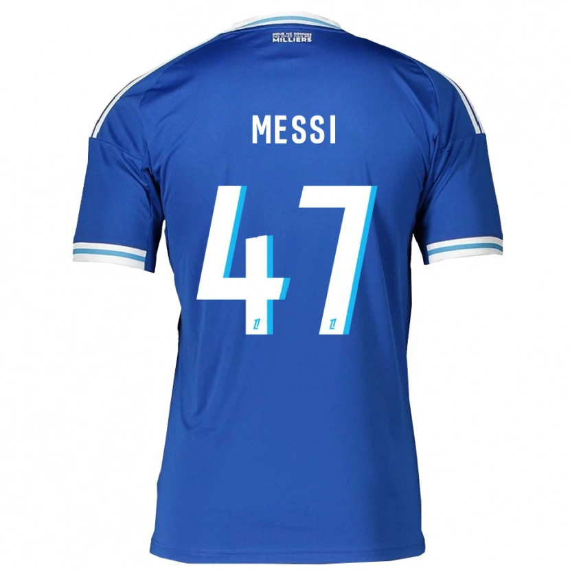 Danxen Mænd Rayane Messi #47 Blå Hvid Hjemmebane Spillertrøjer 2025/26 Trøje T-Shirt