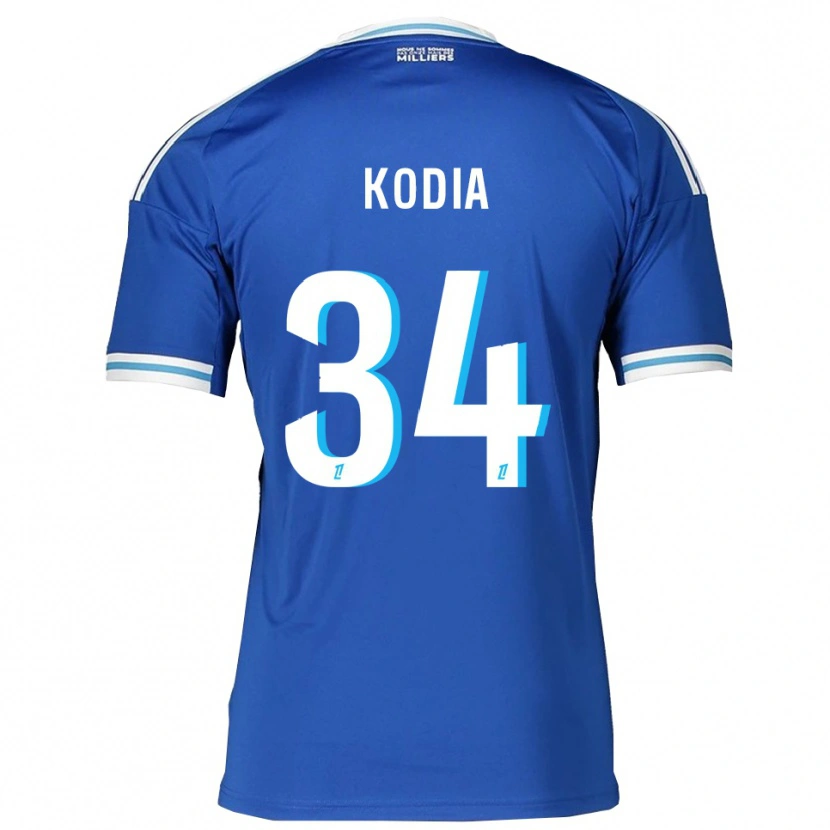 Danxen Mænd Ghianny Kodia #34 Blå Hvid Hjemmebane Spillertrøjer 2025/26 Trøje T-Shirt