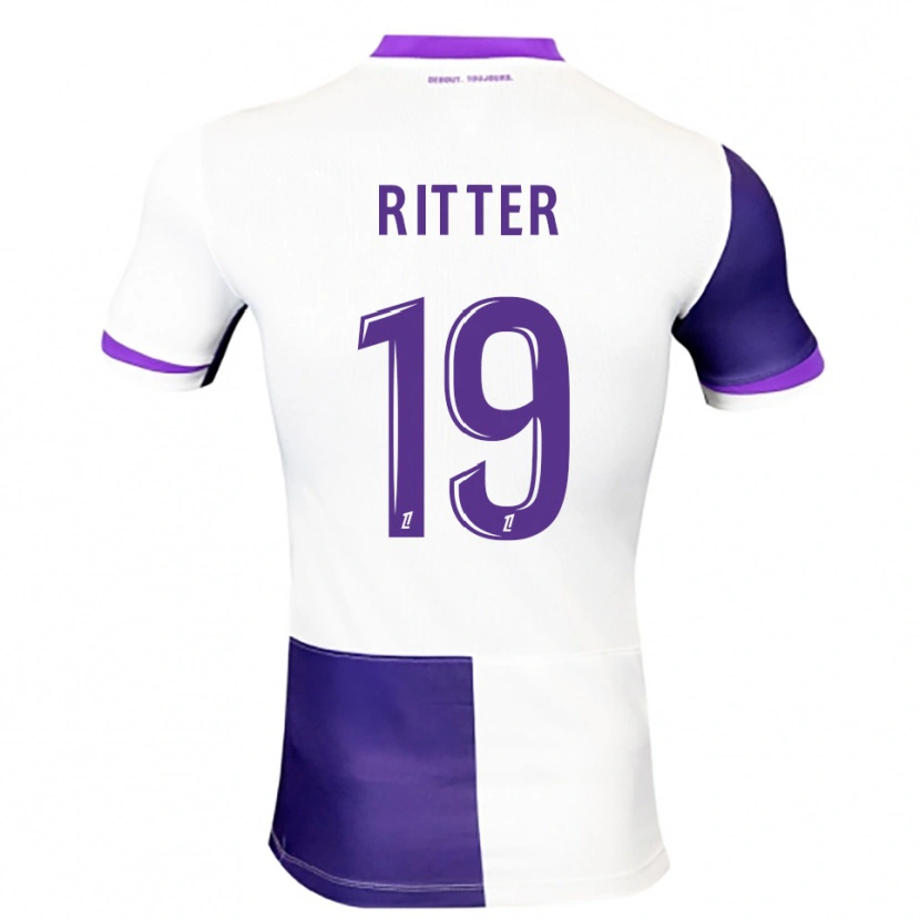 Danxen Mænd Morgane Ritter #19 Lilla Hvid Hjemmebane Spillertrøjer 2025/26 Trøje T-Shirt