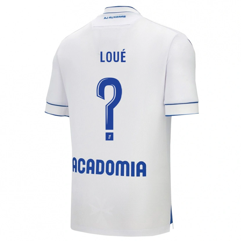 Danxen Mænd Mathis-Tony Loué #0 Hvid Blå Hjemmebane Spillertrøjer 2025/26 Trøje T-Shirt