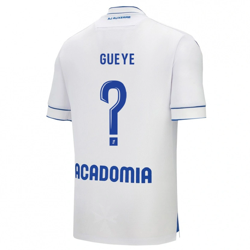 Danxen Mænd Khady Gueye #0 Hvid Blå Hjemmebane Spillertrøjer 2025/26 Trøje T-Shirt