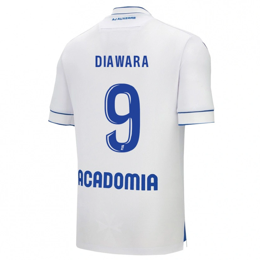 Danxen Mænd Tidiane Diawara #9 Hvid Blå Hjemmebane Spillertrøjer 2025/26 Trøje T-Shirt