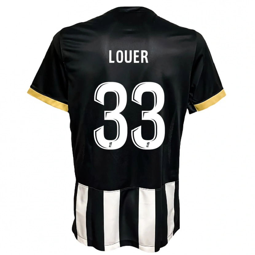 Danxen Mænd Marius Louër #33 Sort Hvid Hjemmebane Spillertrøjer 2025/26 Trøje T-Shirt
