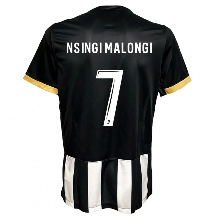 Danxen Mænd Rodrigue Nsingi Malongi #7 Sort Hvid Hjemmebane Spillertrøjer 2025/26 Trøje T-Shirt