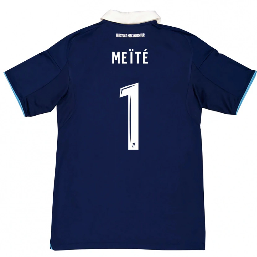 Danxen Mænd Ibrahim Meïté #1 Mørkeblå Hvid Hjemmebane Spillertrøjer 2025/26 Trøje T-Shirt