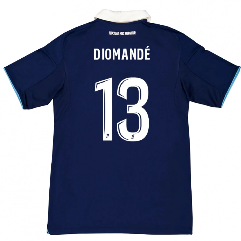 Danxen Mænd Vassancy Diomandé #13 Mørkeblå Hvid Hjemmebane Spillertrøjer 2025/26 Trøje T-Shirt