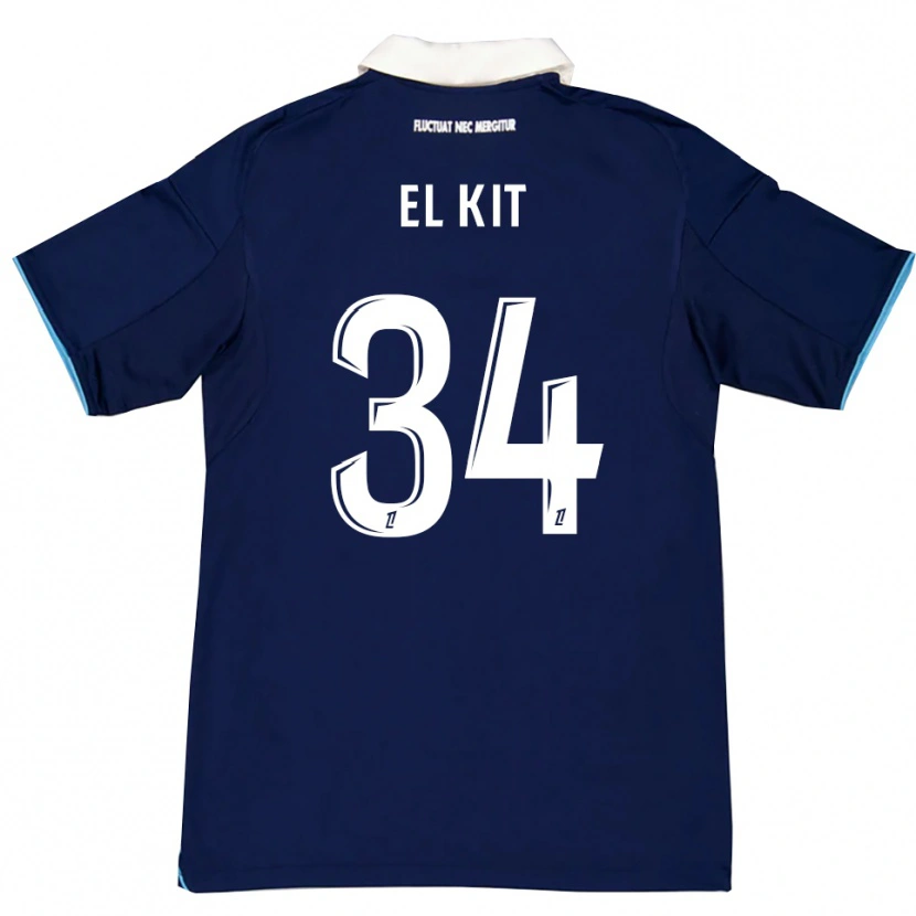 Danxen Mænd Kamil El Kit #34 Mørkeblå Hvid Hjemmebane Spillertrøjer 2025/26 Trøje T-Shirt
