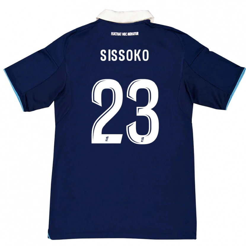 Danxen Mænd Teninsoun Sissoko #23 Mørkeblå Hvid Hjemmebane Spillertrøjer 2025/26 Trøje T-Shirt