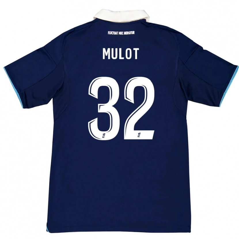 Danxen Mænd Marie Mulot #32 Mørkeblå Hvid Hjemmebane Spillertrøjer 2025/26 Trøje T-Shirt