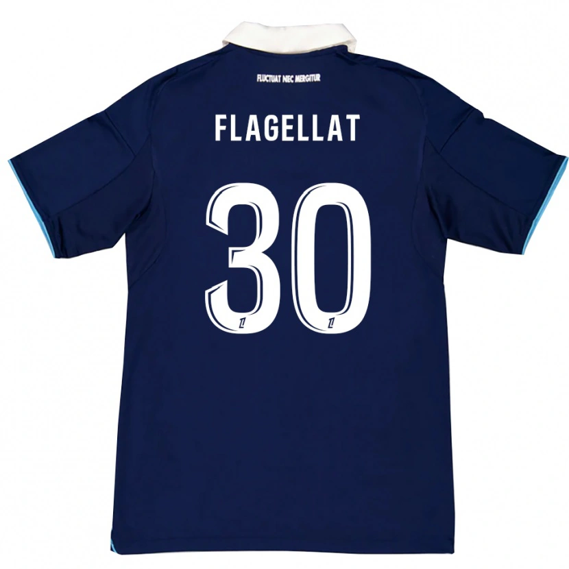 Danxen Mænd Alizée Flagellat #30 Mørkeblå Hvid Hjemmebane Spillertrøjer 2025/26 Trøje T-Shirt