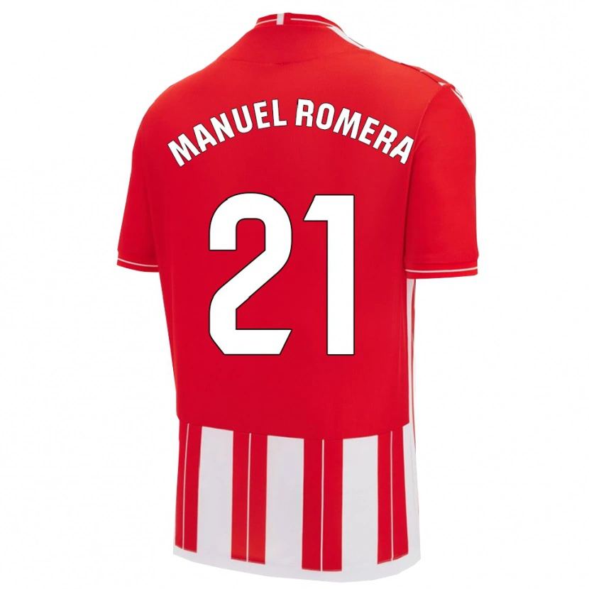 Danxen Mænd José Manuel Romera #21 Rød Hvid Hjemmebane Spillertrøjer 2025/26 Trøje T-Shirt