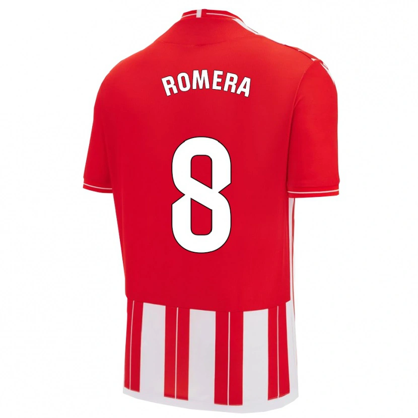Danxen Mænd Miguel Romera #8 Rød Hvid Hjemmebane Spillertrøjer 2025/26 Trøje T-Shirt