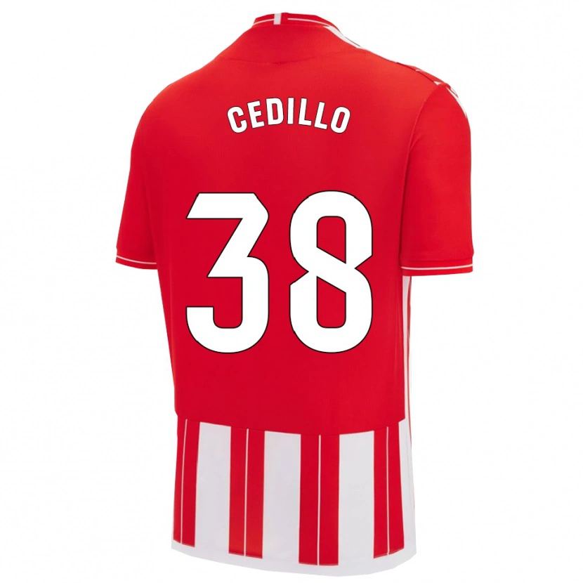 Danxen Mænd Pedro Cedillo #38 Rød Hvid Hjemmebane Spillertrøjer 2025/26 Trøje T-Shirt