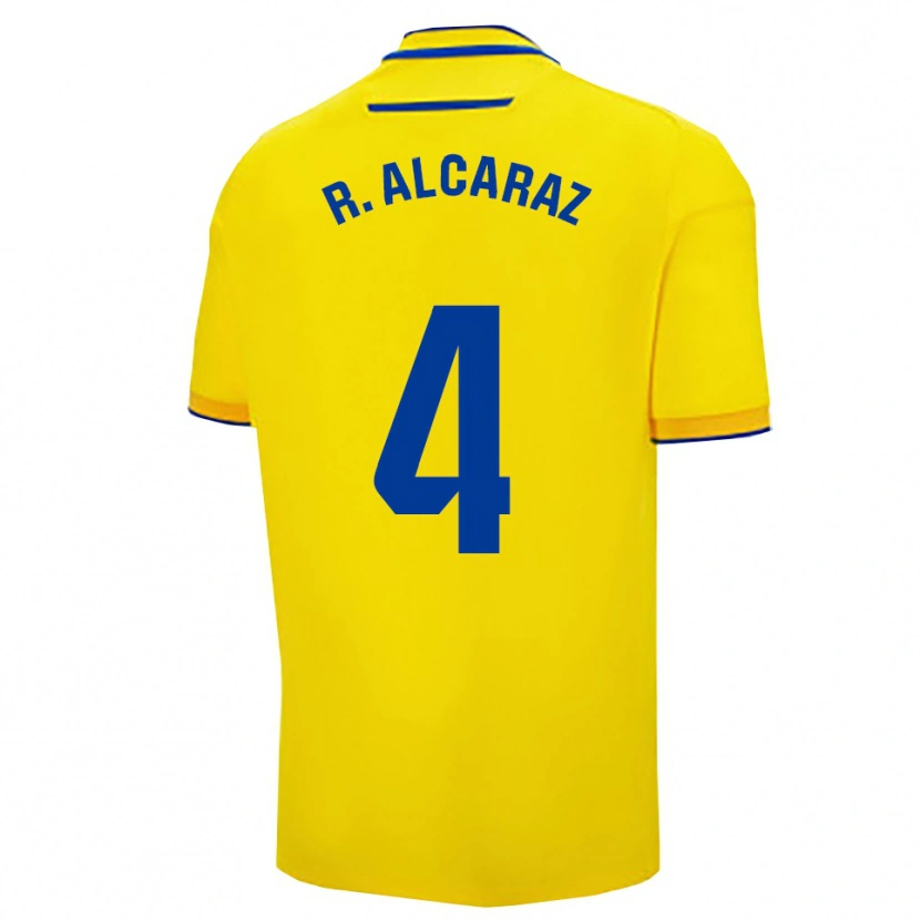 Danxen Mænd Rubén Alcaraz #4 Gul Navy Hjemmebane Spillertrøjer 2025/26 Trøje T-Shirt