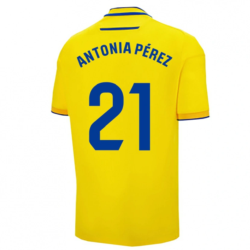 Danxen Mænd Antonia Pérez Lopez #21 Gul Navy Hjemmebane Spillertrøjer 2025/26 Trøje T-Shirt