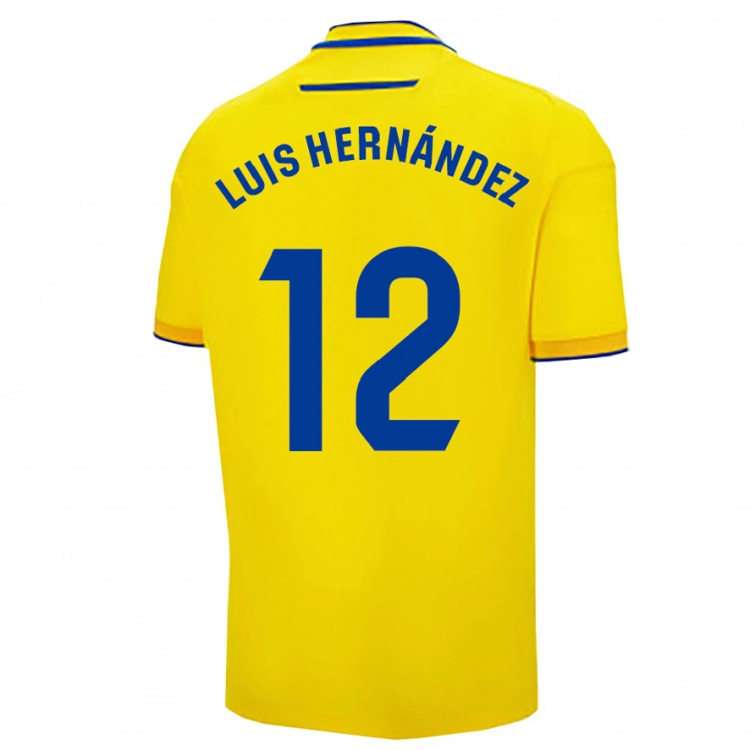 Danxen Mænd Luis Hernández #12 Gul Navy Hjemmebane Spillertrøjer 2025/26 Trøje T-Shirt