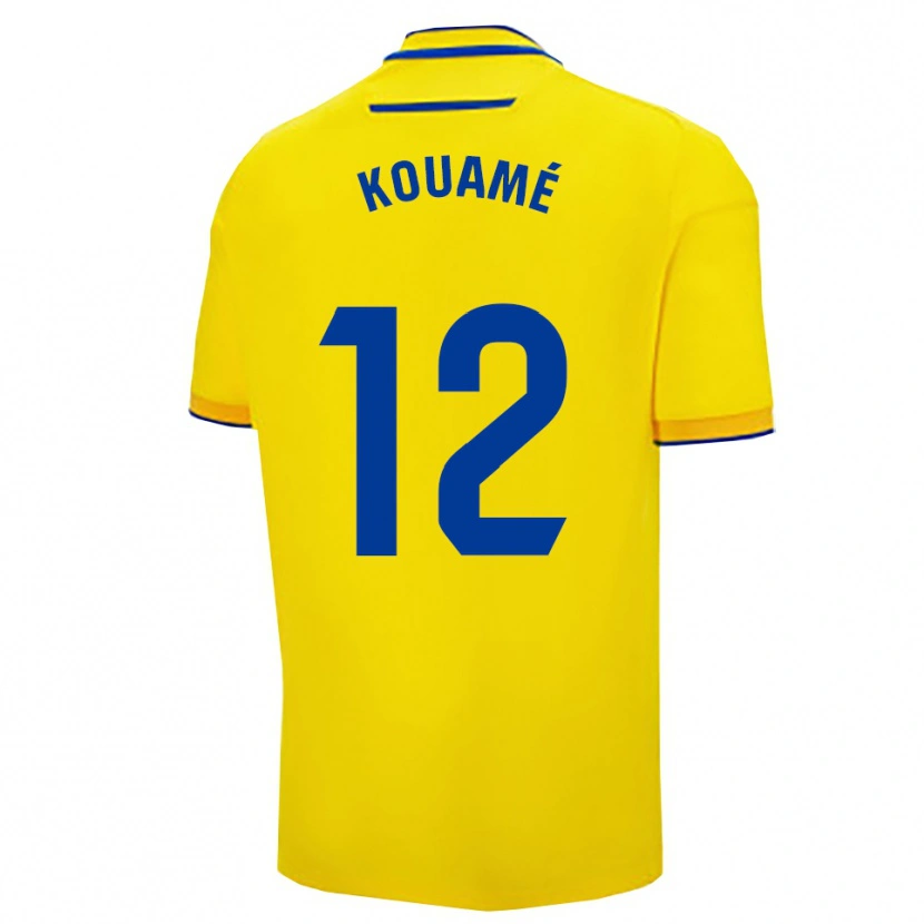 Danxen Mænd Rominigue Kouamé #12 Gul Navy Hjemmebane Spillertrøjer 2025/26 Trøje T-Shirt
