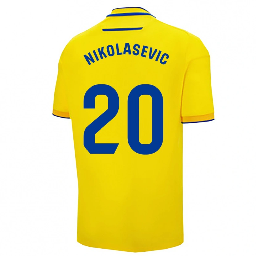 Danxen Mænd Mirko Nikolasevic #20 Gul Navy Hjemmebane Spillertrøjer 2025/26 Trøje T-Shirt