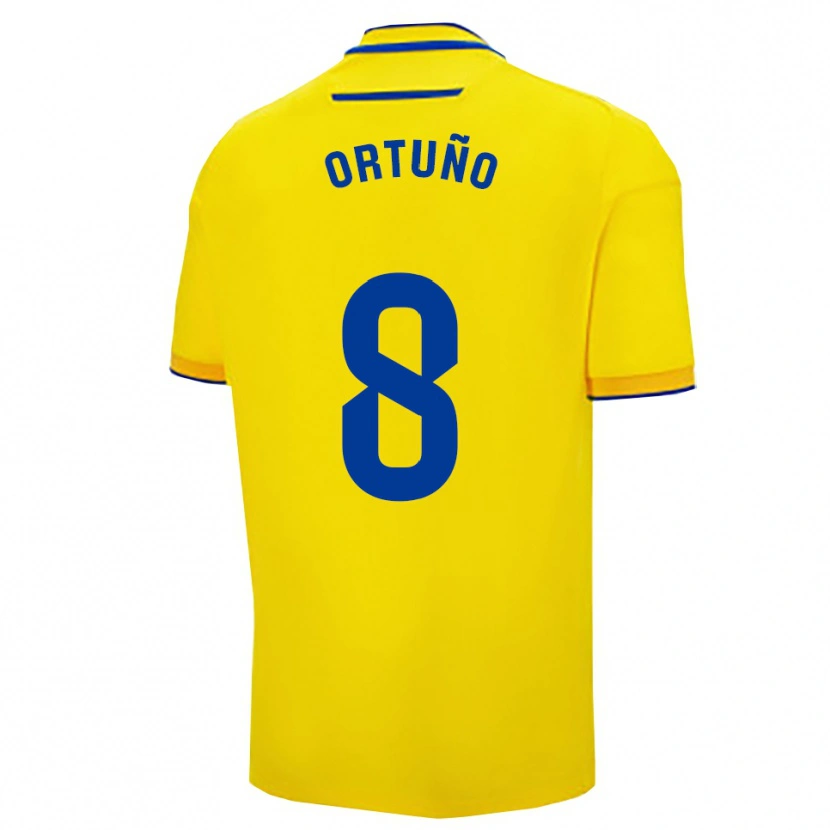 Danxen Mænd Sergio Ortuño #8 Gul Navy Hjemmebane Spillertrøjer 2025/26 Trøje T-Shirt