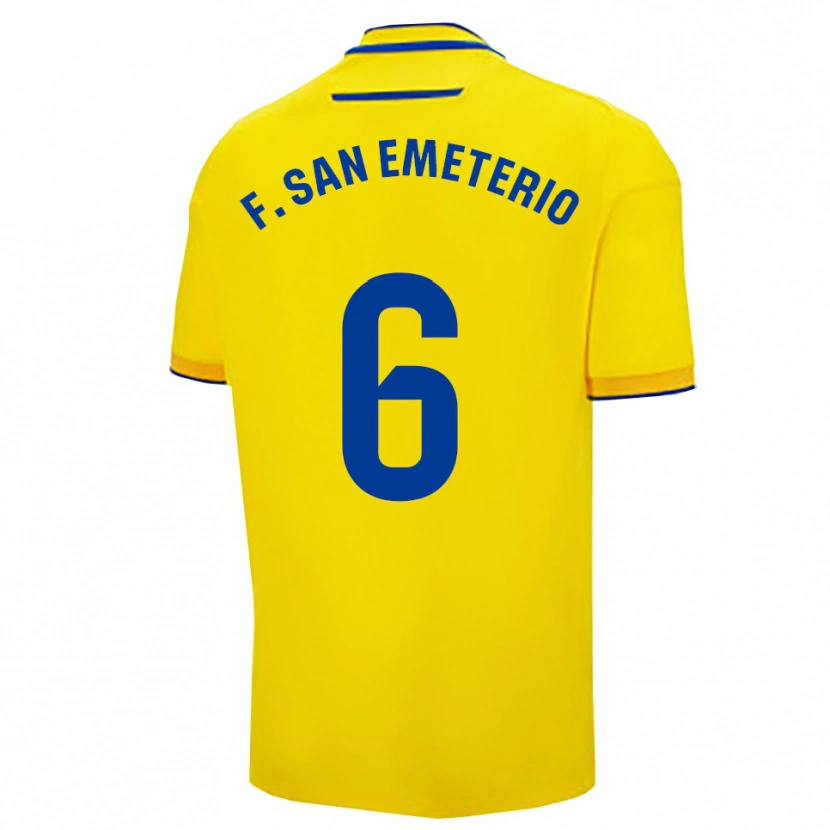 Danxen Mænd Fede San Emeterio #6 Gul Navy Hjemmebane Spillertrøjer 2025/26 Trøje T-Shirt