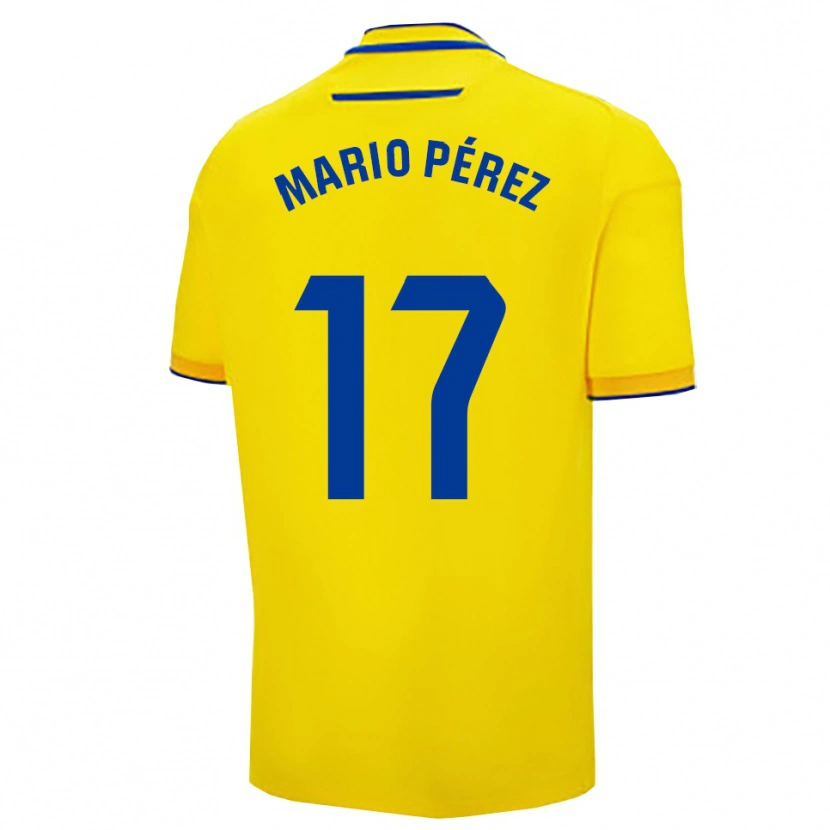 Danxen Mænd Mario Pérez #17 Gul Navy Hjemmebane Spillertrøjer 2025/26 Trøje T-Shirt