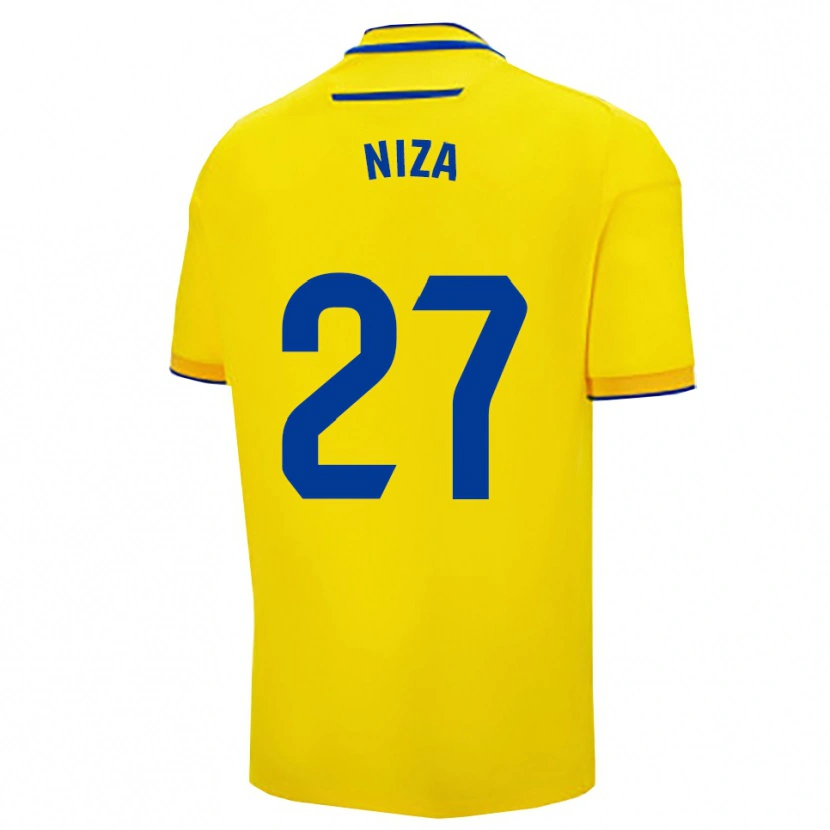 Danxen Mænd Sergio Niza #27 Gul Navy Hjemmebane Spillertrøjer 2025/26 Trøje T-Shirt
