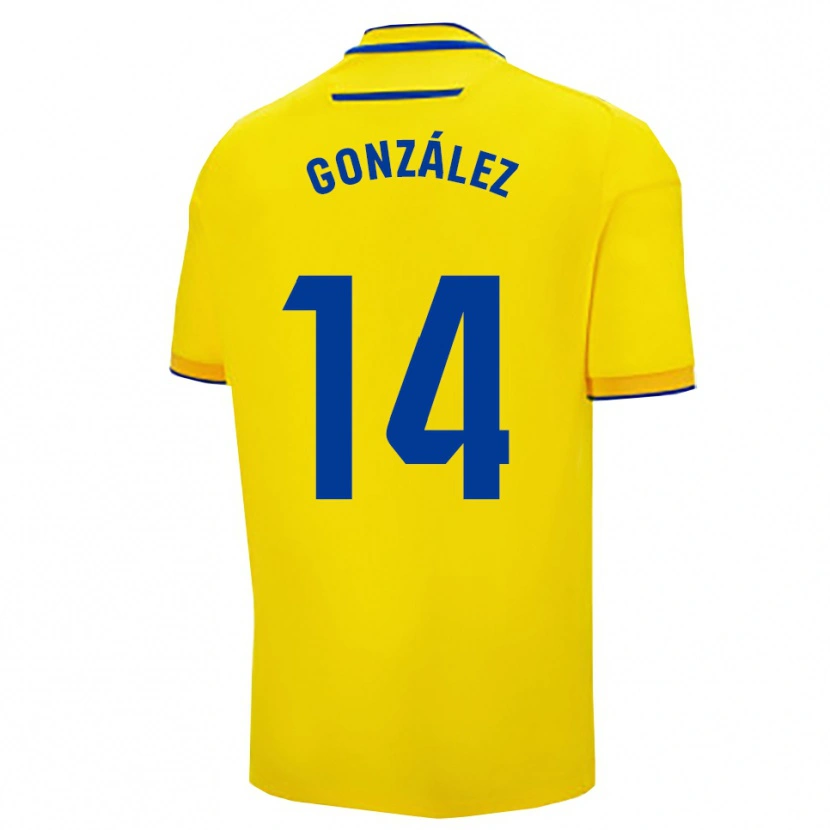 Danxen Mænd Joaquín González #14 Gul Navy Hjemmebane Spillertrøjer 2025/26 Trøje T-Shirt