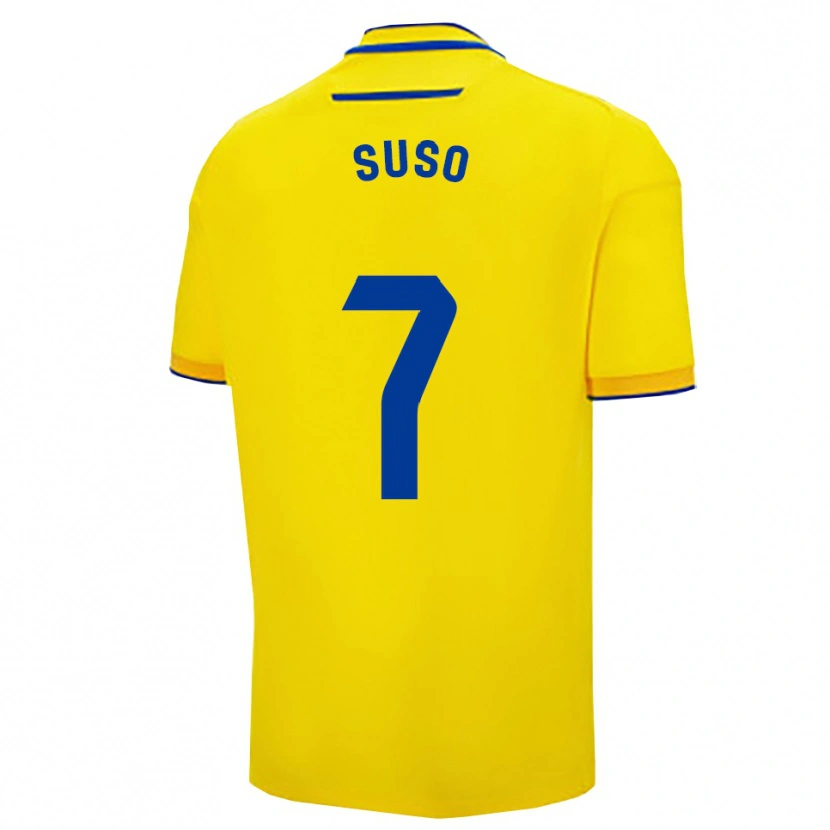 Danxen Mænd Suso #7 Gul Navy Hjemmebane Spillertrøjer 2025/26 Trøje T-Shirt