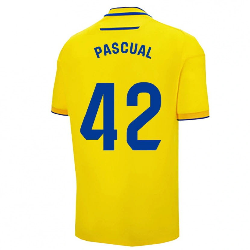 Danxen Mænd García Pascual #42 Gul Navy Hjemmebane Spillertrøjer 2025/26 Trøje T-Shirt