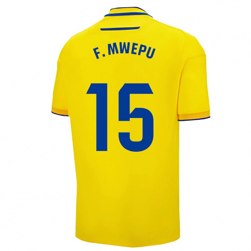 Danxen Mænd Francisco Mwepu #15 Gul Navy Hjemmebane Spillertrøjer 2025/26 Trøje T-Shirt