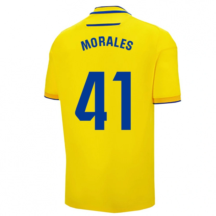 Danxen Mænd Luis Morales #41 Gul Navy Hjemmebane Spillertrøjer 2025/26 Trøje T-Shirt