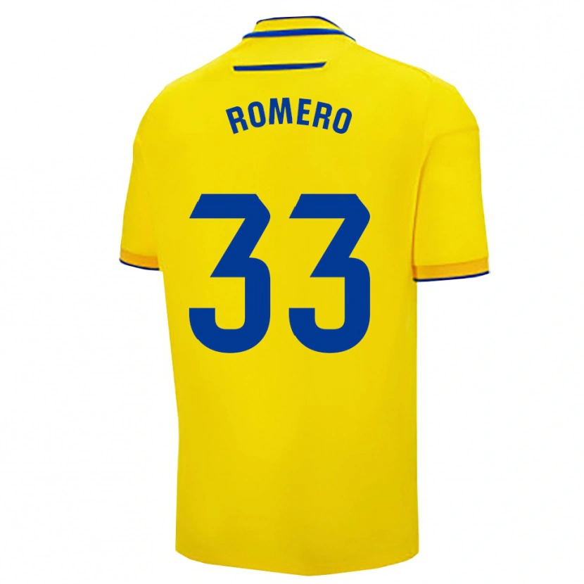 Danxen Mænd Saúl Romero #33 Gul Navy Hjemmebane Spillertrøjer 2025/26 Trøje T-Shirt