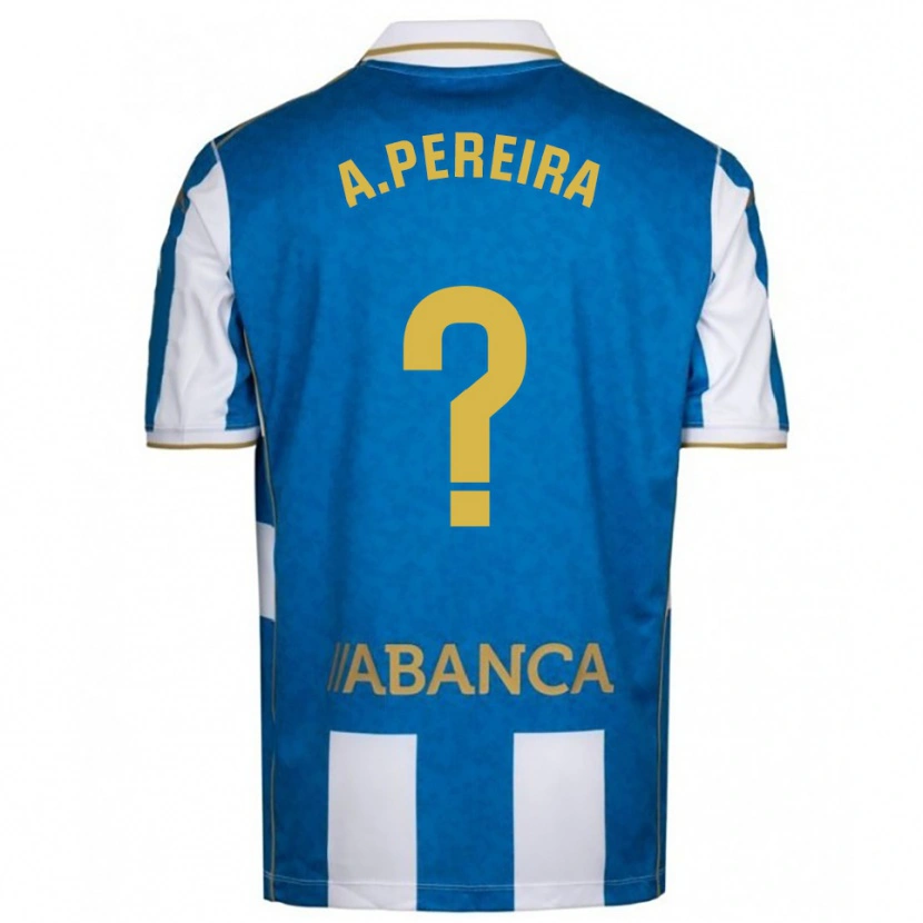 Danxen Mænd Alejandro Pereira #0 Hvid Blå Hjemmebane Spillertrøjer 2025/26 Trøje T-Shirt