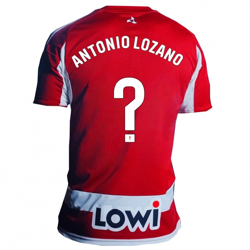 Danxen Mænd José Antonio Lozano #0 Rød Hvid Hjemmebane Spillertrøjer 2025/26 Trøje T-Shirt