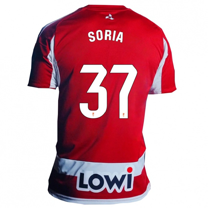 Danxen Mænd Carlos Soria #37 Rød Hvid Hjemmebane Spillertrøjer 2025/26 Trøje T-Shirt